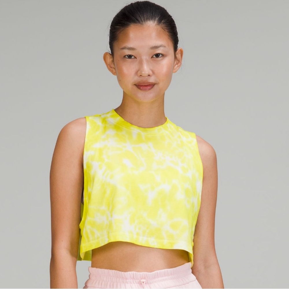 Lululemon All Yours Cropped Cotton Tank Top Tie Dye
